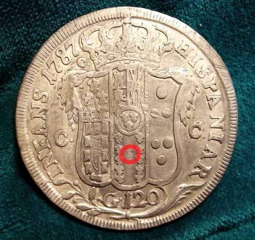 ナポリ王国フェルディナンド4世プレート（120グレイン）1787年セーター245a非常に希少R2-