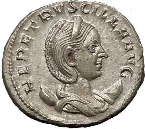 ヘレンニア・エトルシラ・ホスティリアの母 銀貨 古代ローマ 謙虚さの崇拝 i52034