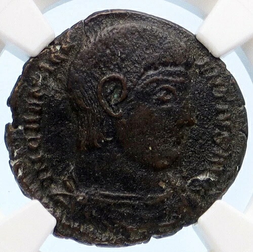 マグネンティウス 350AD カイ・ロー・ラバルム 真正古代ローマコイン NGC XF レア i60273