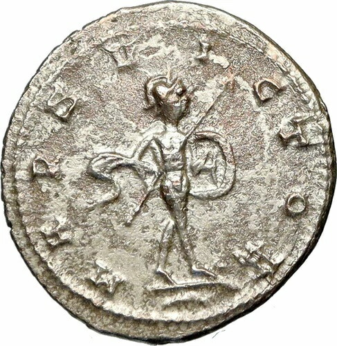 GALLIENUS 本物の古代 264AD アンティオキア本物のローマの MARS i84457