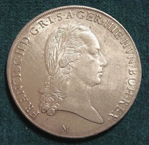 ミラノおよびマントヴァ公国フランツ2世「クロチオーネ」1793年（盾）銀製 良品