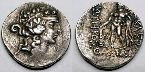 紀元前90～75年 古代ギリシャ北部 - タソス島 - トラキア沖の島々 AR テトラドラクマ 29mm
