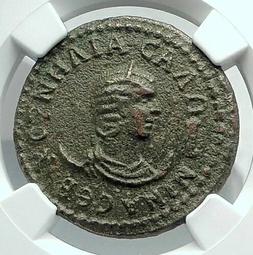 サロニーナ ガリエヌスの妻 サイド パンフィリア 古代ローマ コイン アポロ NGC i78447