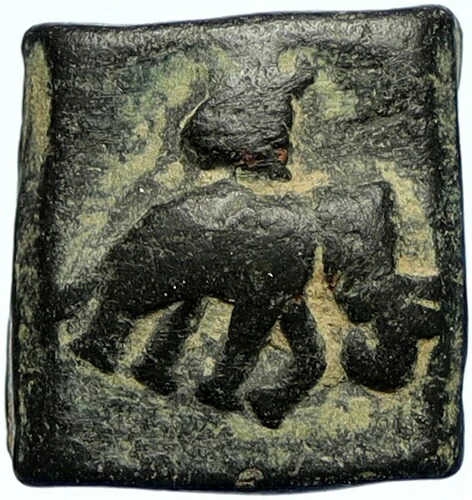 インド プシュカラヴァティ インド・ギリシャ古代真正市民コイン 象とライオン i98527