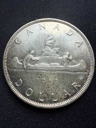 1953年カナダドル銀貨 80% 1ドル