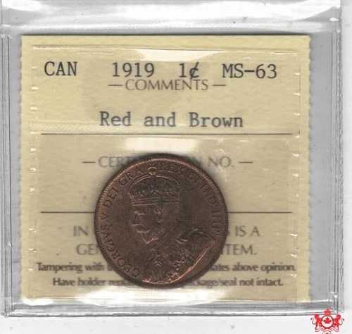 1919年カナダ1セント - ICCS MS63 - XFP 950-