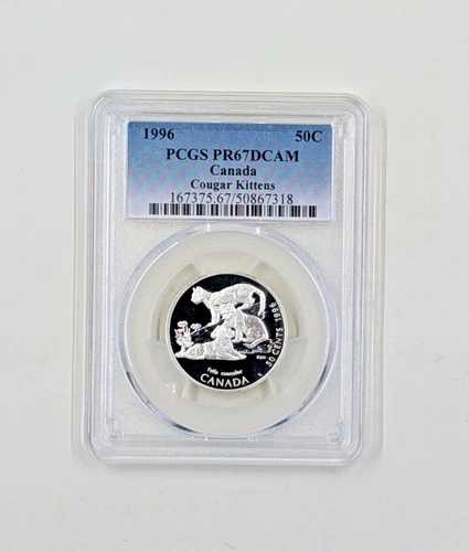 1996年 -カナダ クーガー子猫 50セントコイン PCGS PR67 DCAM-