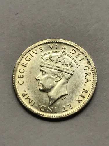 1943-C ニューファンドランド 5セント銀貨 CH. BU. #9389