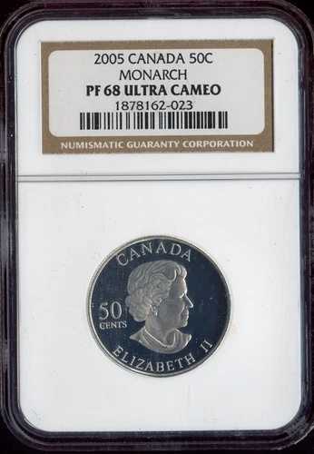 2005年カナダ50セントモナーク50C NGC PF68ウルトラカメオ - 品質
