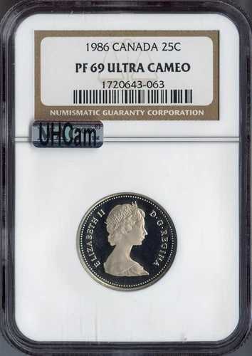 1986年カナダ 25セント NGC PF69 ウルトラカメオ MAC品質
