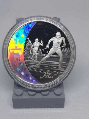 2009年カナダ 25ドル銀貨ホログラム クロスカントリースキー バンクーバーオリンピック 2010