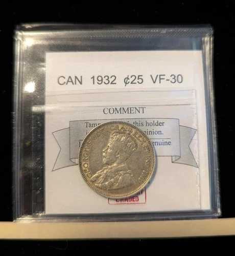 1932年 コインマート グレード カナダ 25 セント、**VF-30**