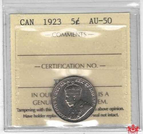 1923年カナダ5セント - ICCS AU50 - XRZ 984-