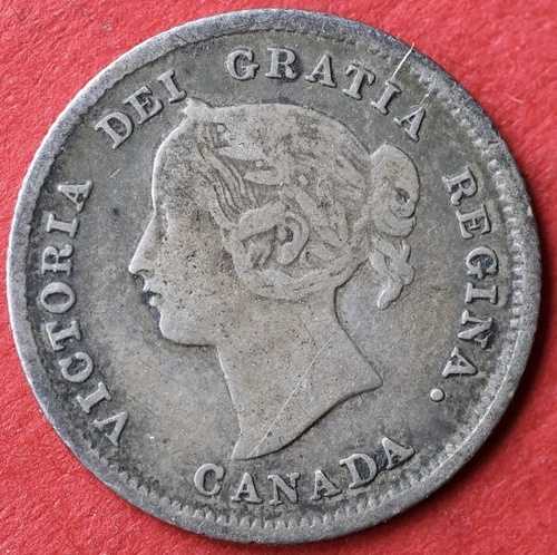 1870年カナダ5セント浮き彫りボーダー - VF - ロット番号10157-