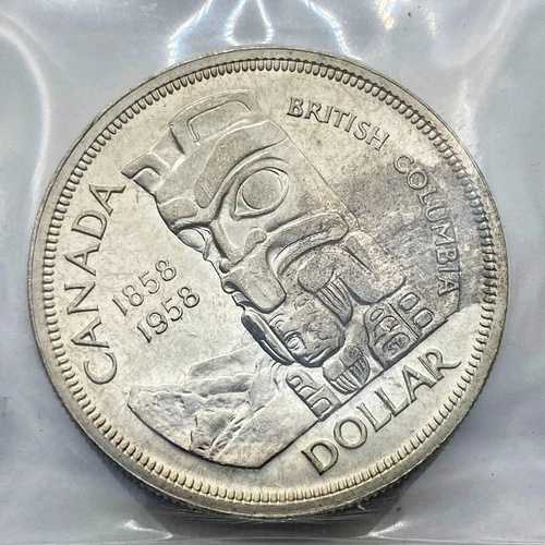 1958年カナダ1ドル銀貨 ICCS MS-64認定