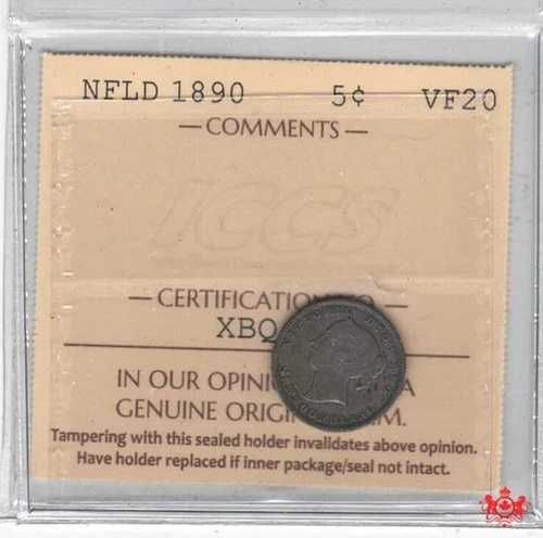 1890年ニューファンドランド5セント - ICCS VF20 - XBQ 568-