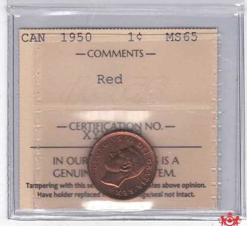 1950年カナダ1セント - ICCS MS65 - XYY 688-