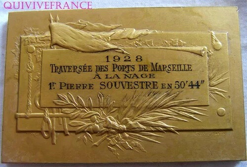 MED4030 - 1928 年水泳のポール・ド・マルセイユ横断メダル、A. マーティン著 43,560円