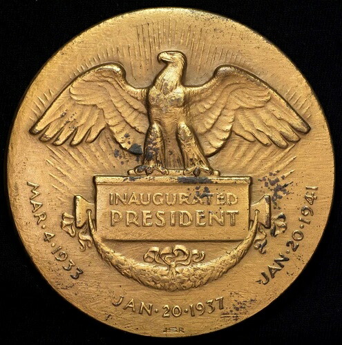 1941年 フランクリン・D・ルーズベルト大統領 第3期米国造幣局メダル ブロンズ シノック-