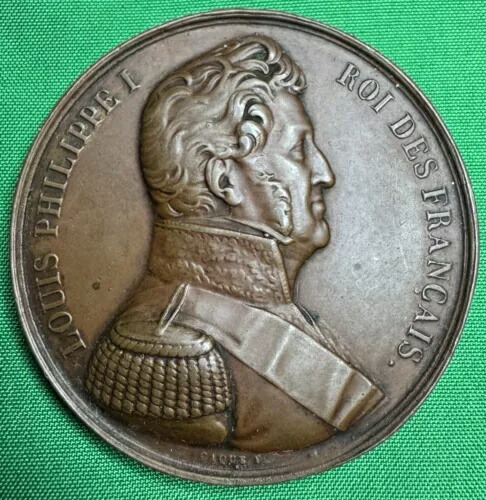 フランス帝国 1830 年 フランス王勲章、ルイ・フィリップ 1 世銅メダル Exonu