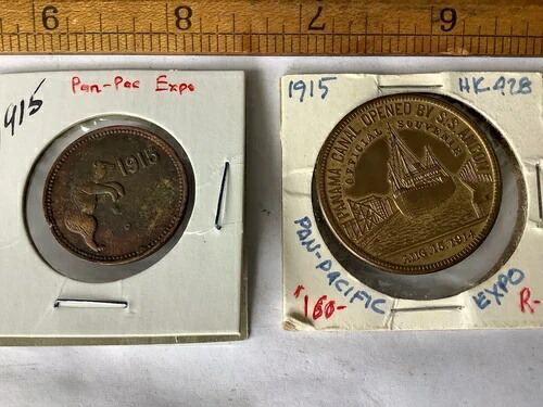 1915年パナマ・カリフォルニア博覧会 HK-428ドル/パナマ運河と1915年PPIEベアトークン