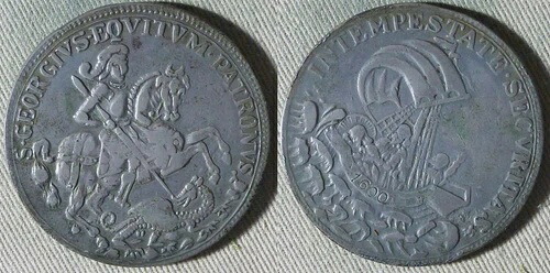 トークン：聖ジョージ・タリスマン（1521-1648）商人用 42 mm、銀製 IRTM2265