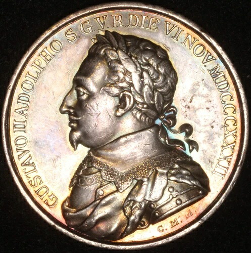 スウェーデン グスタフ2世アドルフ 1832年 国王崩御200周年記念 銀メダル