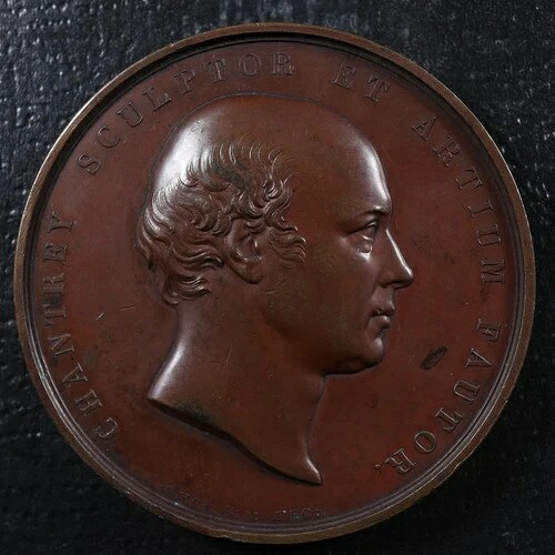 フランシス・チャントリー ロンドン美術連合 1843 英国 AE メダル 55mm 作 Wyon