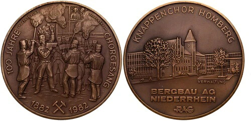 メダル - チョルゲサン 100 年 1882-1982 -knappenchor Hanson Mining Ag