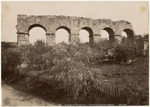 アルジェリア コンスタンティヌス帝のローマ水道橋アルバム写真 1880年頃-
