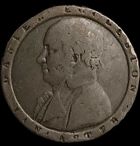 1794年 イギリス ランカシャー ランカスター ダニエル・エクレストン 1/2ペニートークン