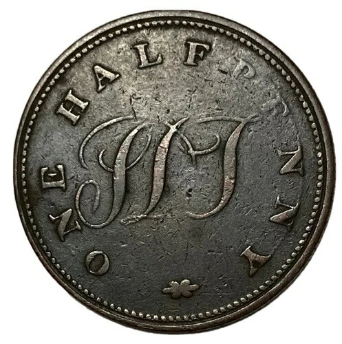 1821年 イギリス セントヘレナ ソロモン・ディクソン・テイラー ハーフペニートークン - 希少