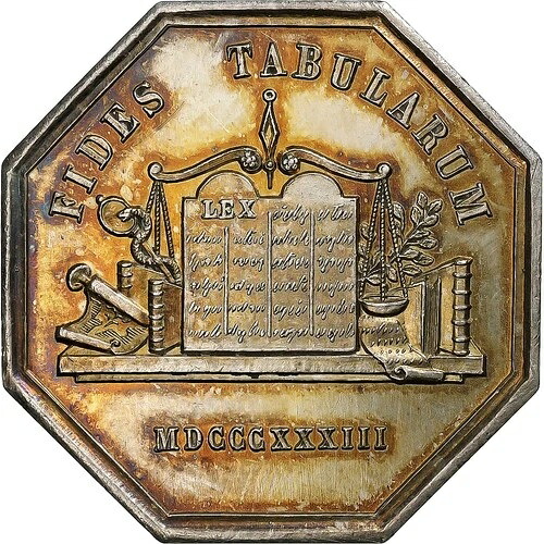 [#1502940] フランス、トークン、Notaires de l'Arrondissement de Doullens、ソンム、1833年、