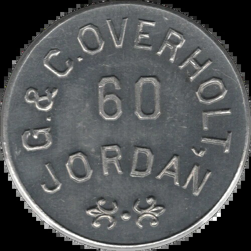 1910年頃 G. & C Overholt Jordan ONT. (缶詰業者/収穫作業員) 60セント商人トークン