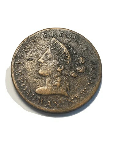 1850年代のニューヨーク広告トークン：E. Lyon Magnetic Powders、TC-528950