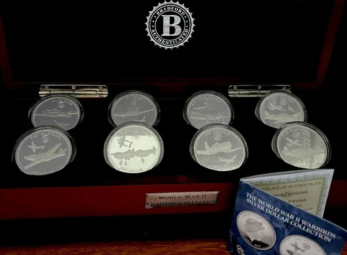 ブラッドフォード エクスチェンジ 第二次世界大戦 ウォーバード シルバー ダラー コレクション 展示品 COA 付き {B}