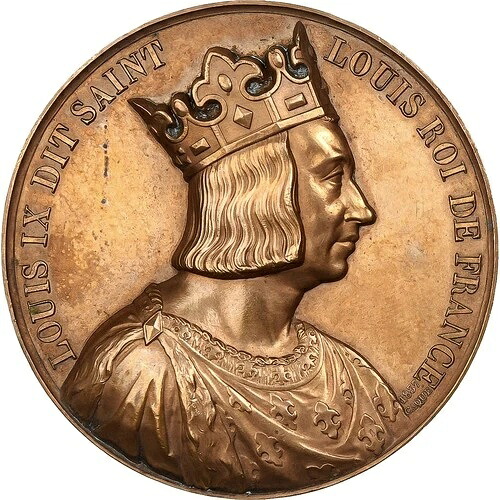 [#1028122] フランス、メダル、フランス王妃、ルイ 9 世、1837 年、ブロンズ、カケ、オーストラリア