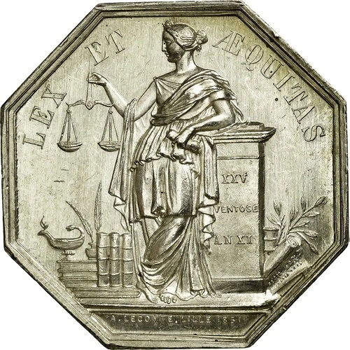 [#70462] フランス、トークン、公証人、1851、AU、シルバー、ルルージュ:120
