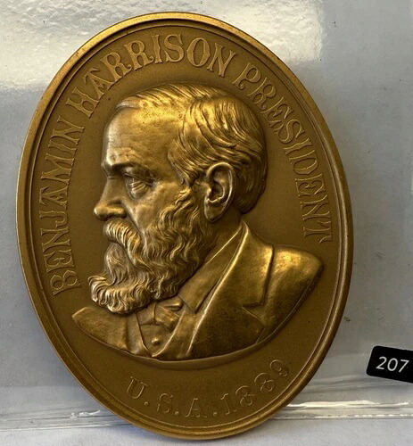 ベンジャミン・ハリソン大統領平和勲章 米国造幣局 再鋳造メダル ブロンズ 59X75mm