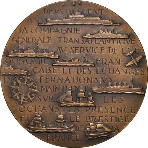 [#973636] フランス、メダル、Centenaire de la Compagnie g?n?rale transatlantique、Sh