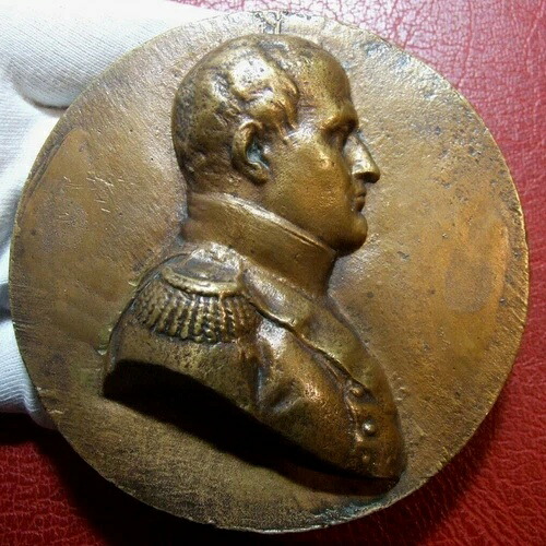 ヴィンテージの歴史的なナポレオン・ボナパルト皇帝の大型262グラムの銘板