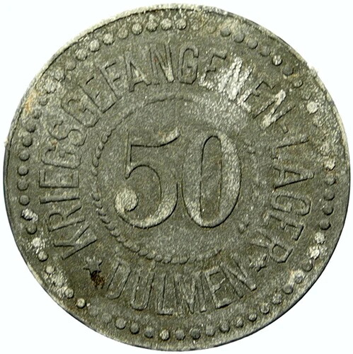 1914-18年 ドイツ 第一次世界大戦 捕虜 DULMEN トークン 50 Pfennig i100830
