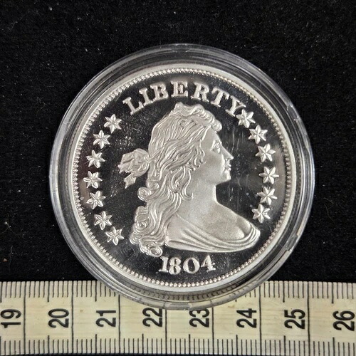 1804年製シルバードル複製記念カメオプルーフ 0.999ドル 2オンス メダル