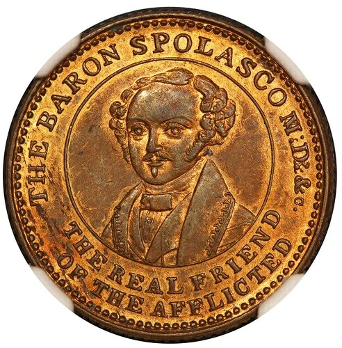 1838年 イギリス スウォンジー バロン・スポラスコ ファーシング トークン - NGC MS 63 RB - M-7744