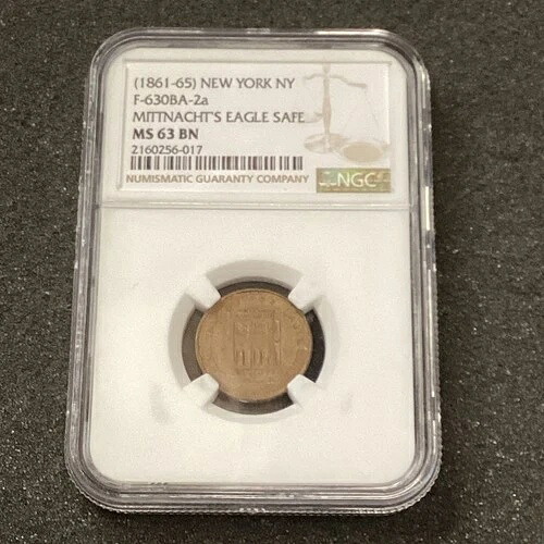 (1861-65) CW ストアカード NY、NY ミットナハトのイーグルセーフ F-603BA-2a NGC M63 BN