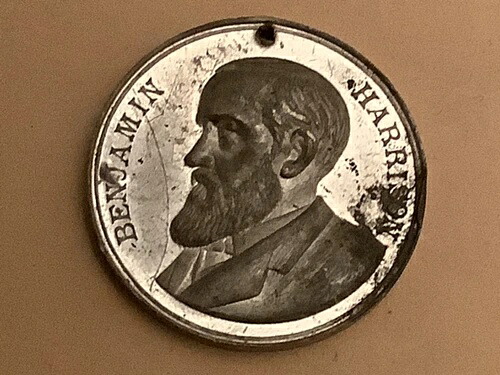 1892年 ベンジャミン・ハリソン 第26連隊 国立野営地 メダル付き 37mm 56,100円