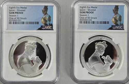 ジャクソン第8紀メダル、銀メッキ、GEM PROOF、NGC、ナイスギャング、50枚中1枚