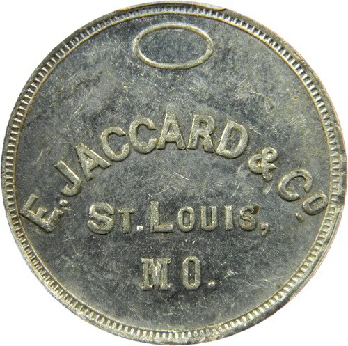 セントルイス、ミズーリ州、日付なし（1860年）E.ジャカード＆カンパニートークン PCGS AU58（08-8）