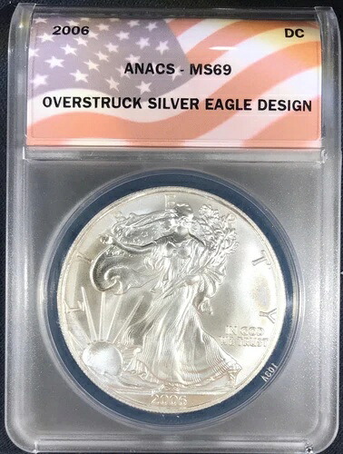 2006-DC サテン表裏プルーフ アメリカンシルバーイーグルドル ダニエル・カー ANACS MS69