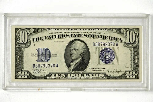 1934 C $10 10ドル銀券ブルーシール紙幣 (...78A) -N